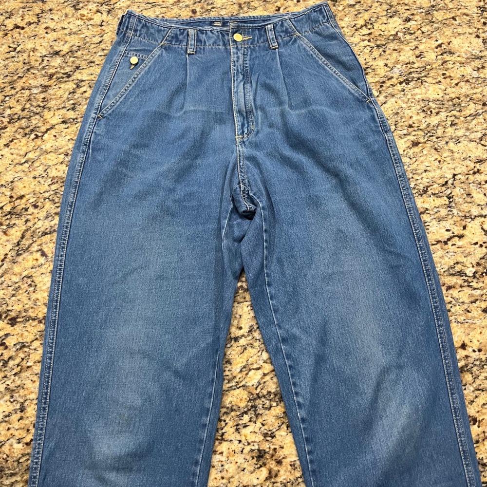 Lizwear Vintage 90s High Waisted Pleated Denim Jeans Medium Wash Women 12